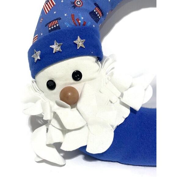 Patriotic Front Door Wreath Half Moon Window Wall Decor 16.5" x 15" - Picture 6 of 8